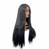 mh&hairworld black long straight synthetic lace front wig
