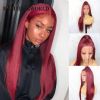 mh&hairworld long red silky straight synthetic full lace wigs fo